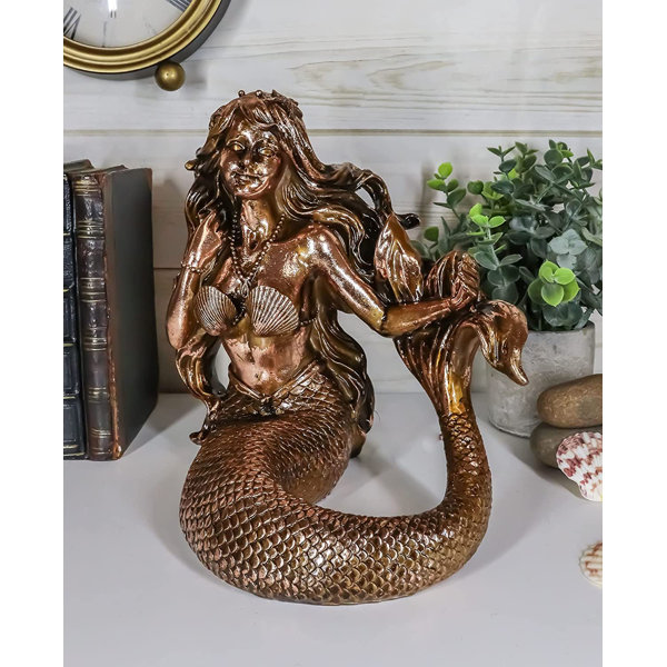Trinx Anibella Coastal Beach Mermaid Wine Holder Figurine Wayfair